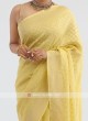 Lemon Yellow Chiffon Saree